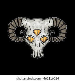 Cartoon skull. Sheep skull.