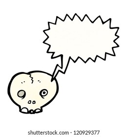 cartoon skull shrieking