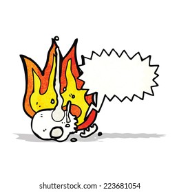 cartoon skull with speech bubble