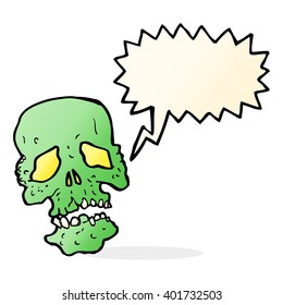 cartoon skull with speech bubble
