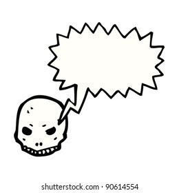 cartoon skull with speech bubble