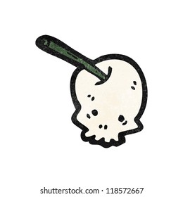 cartoon skull with stick in head