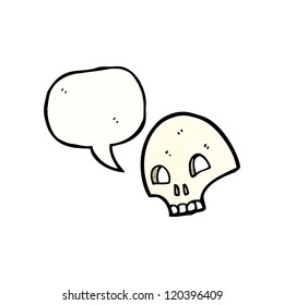 cartoon skull symbol with speech bubble