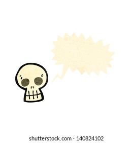 cartoon skull symbol with speech bubble