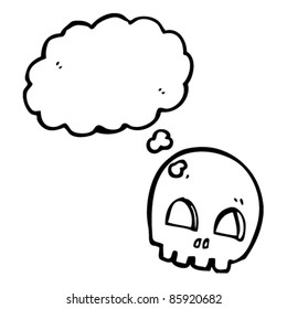 pensamiento del cráneo de caricatura