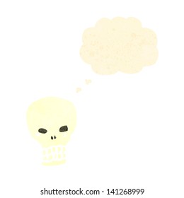cartoon skull with thought bubble