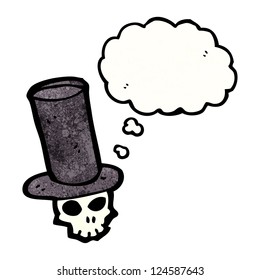 cartoon skull in top hat