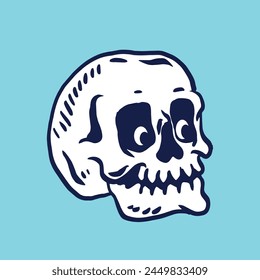 Ilustración de Arte vectorial de calavera de dibujos animados