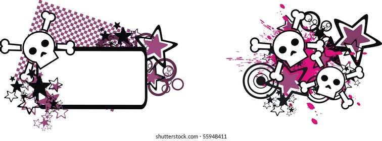 cartoon skull in vector format very easy to edit