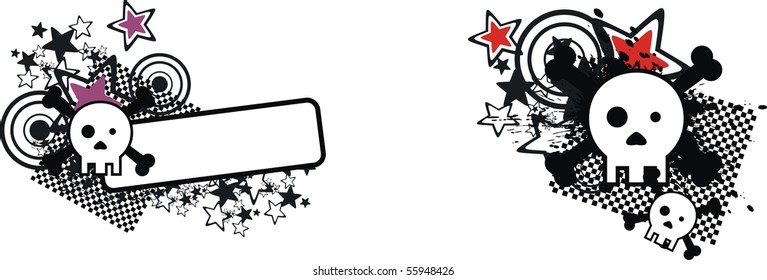 cartoon skull in vector format very easy to edit