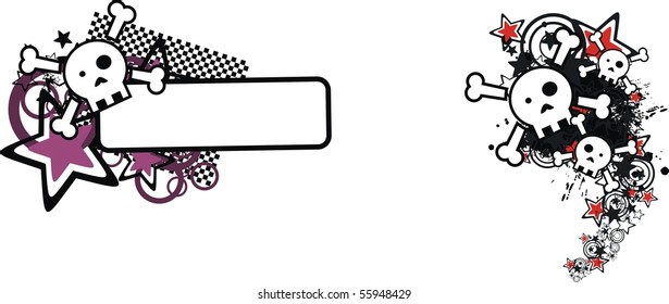 cartoon skull in vector format very easy to edit