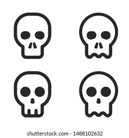 Cartoon skull vector icon set