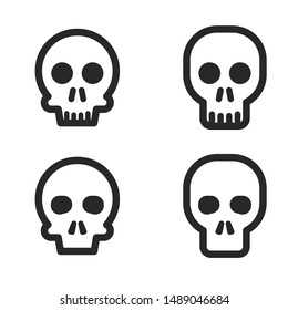 Cartoon skull vector icon set