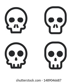 Cartoon skull vector icon set