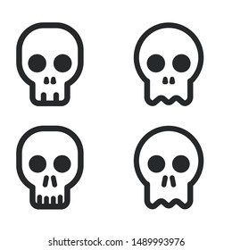 Cartoon skull vector icon set