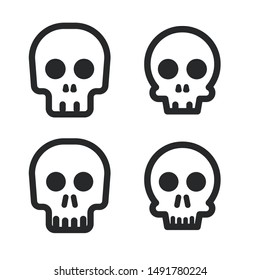 Cartoon skull vector icon set