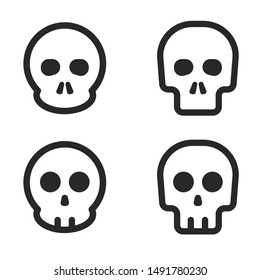 Cartoon skull vector icon set