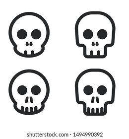Cartoon skull vector icon set