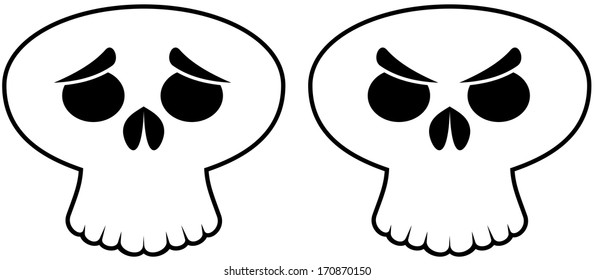 Cartoon skull vector illustration 