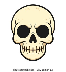 Cartoon skull. Vector illustration on isolated background