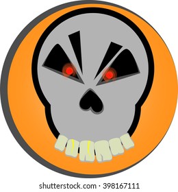 cartoon skull vector red eyes