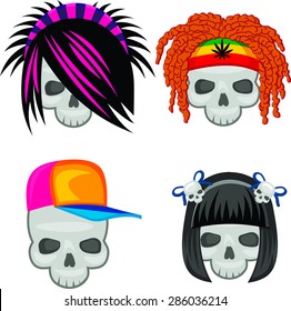 cartoon skulls
