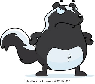 A cartoon skunk with an angry expression.