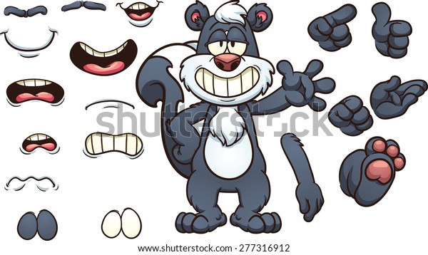 Cartoon Skunk Character Vector Clip Art Stock Vector (Royalty Free