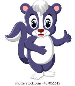 Cartoon skunk giving thumb up