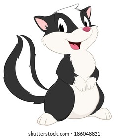 Cartoon skunk. Isolated object for design element