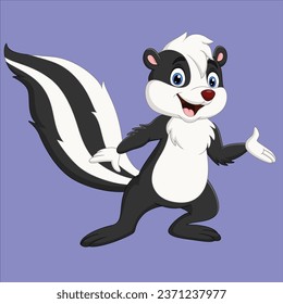 Cartoon skunk presenting vector design illustration