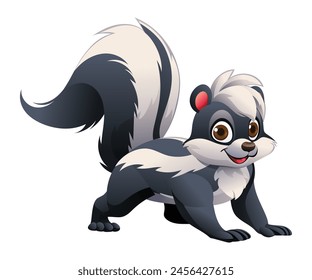 Cartoon skunk vector illustration isolated on white background