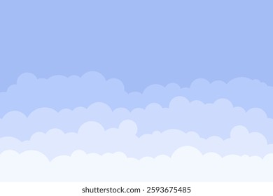 Cartoon sky background with clouds. Content background blue sky with copyspace.