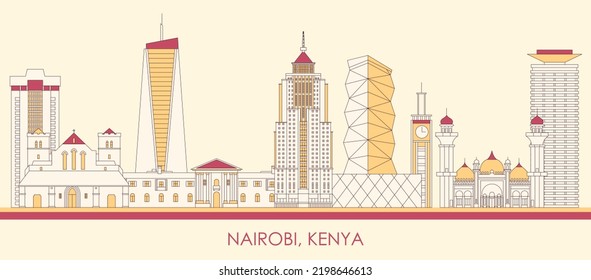 Cartoon Skyline Panorama City Nairobi Kenya Stock Vector (Royalty Free ...