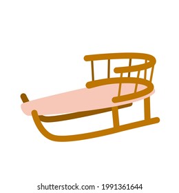 cartoon sleds for children. Winter mode of transport.