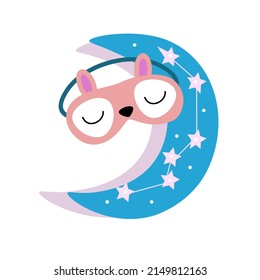 Cartoon sleep mask for decorative design. Funny vector illustration.