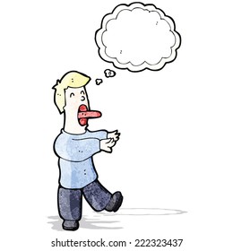 caricatura de hombre que camina sobre el sueño