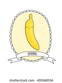 Cartoon sleeping banana vector illustration.