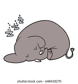 Cartoon Sleeping Elephant