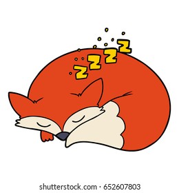 zorro dormido de dibujos animados