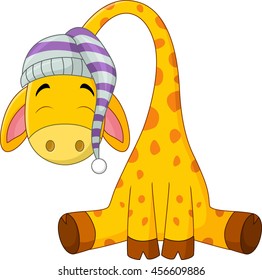 Cartoon sleeping giraffe cartoon
