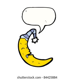 cartoon sleeping moon