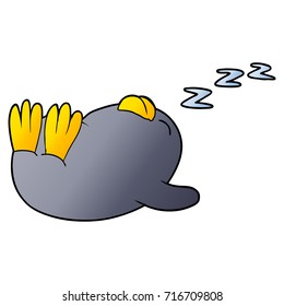 dibujos animados durmiendo pingüino
