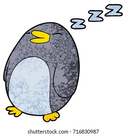 dibujos animados durmiendo pingüino