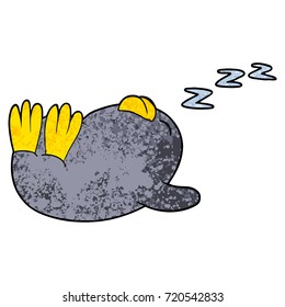 cartoon sleeping penguin