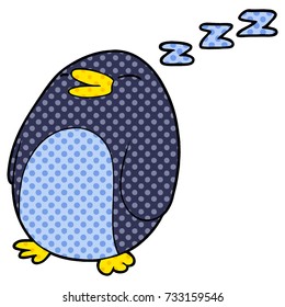 dibujos animados durmiendo pingüino