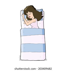 cartoon sleeping woman