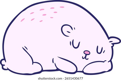 urso polar sonolento de desenho animado em cores neon brilhantes