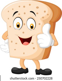 Cartoon slice of bread giving thumbs up