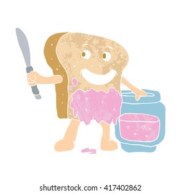 Cartoon slice of bread with jam